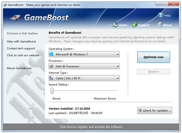 游戏优化工具 GameBoost v3.7.18.2016 免费英文绿色版下载